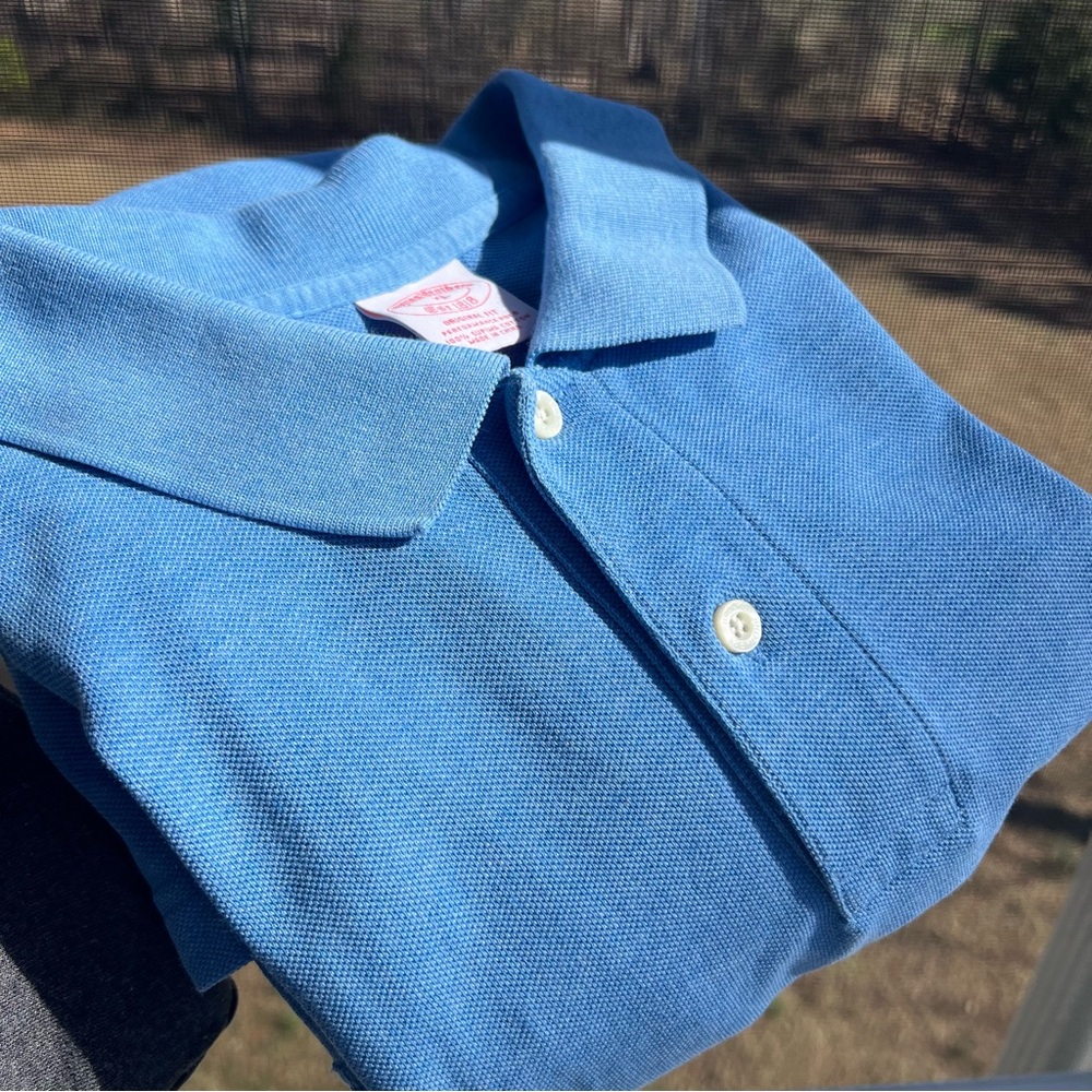 Brooks Brothers 1818 Men's Original Fit Performance Polo Shirt Blue Cotton XL - Picture 12 of 13